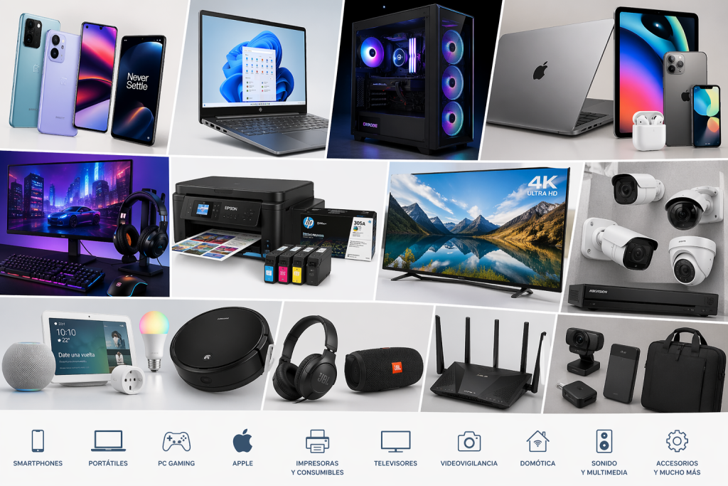 Variedad de productos de electronica e informatica de la tienda Online de CVIP