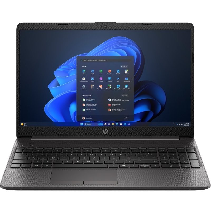 Portátil HP 250R G9 abierto de frente con Windows 11 en pantalla